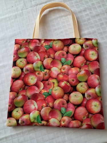 Geschenktasche stoff äpfel - geschenktasche, stoff,