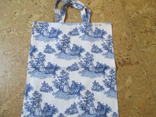 Stofftasche weiß mit blauem